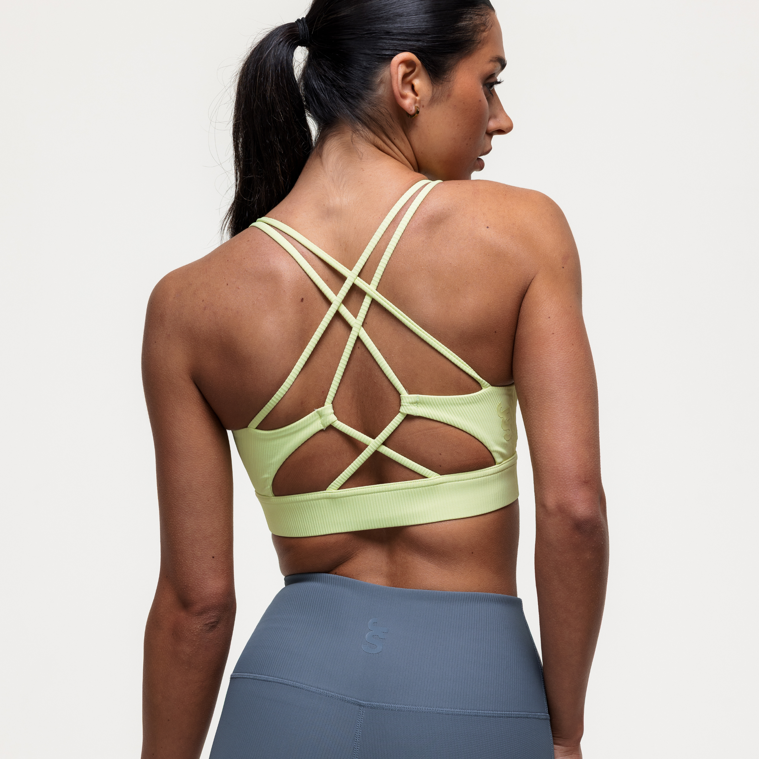 Namaste Ribbed Medium Support Bra - Lime