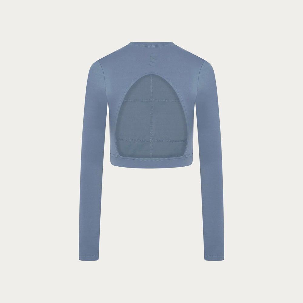 Karma Long Sleeve Crop Top - Graphite