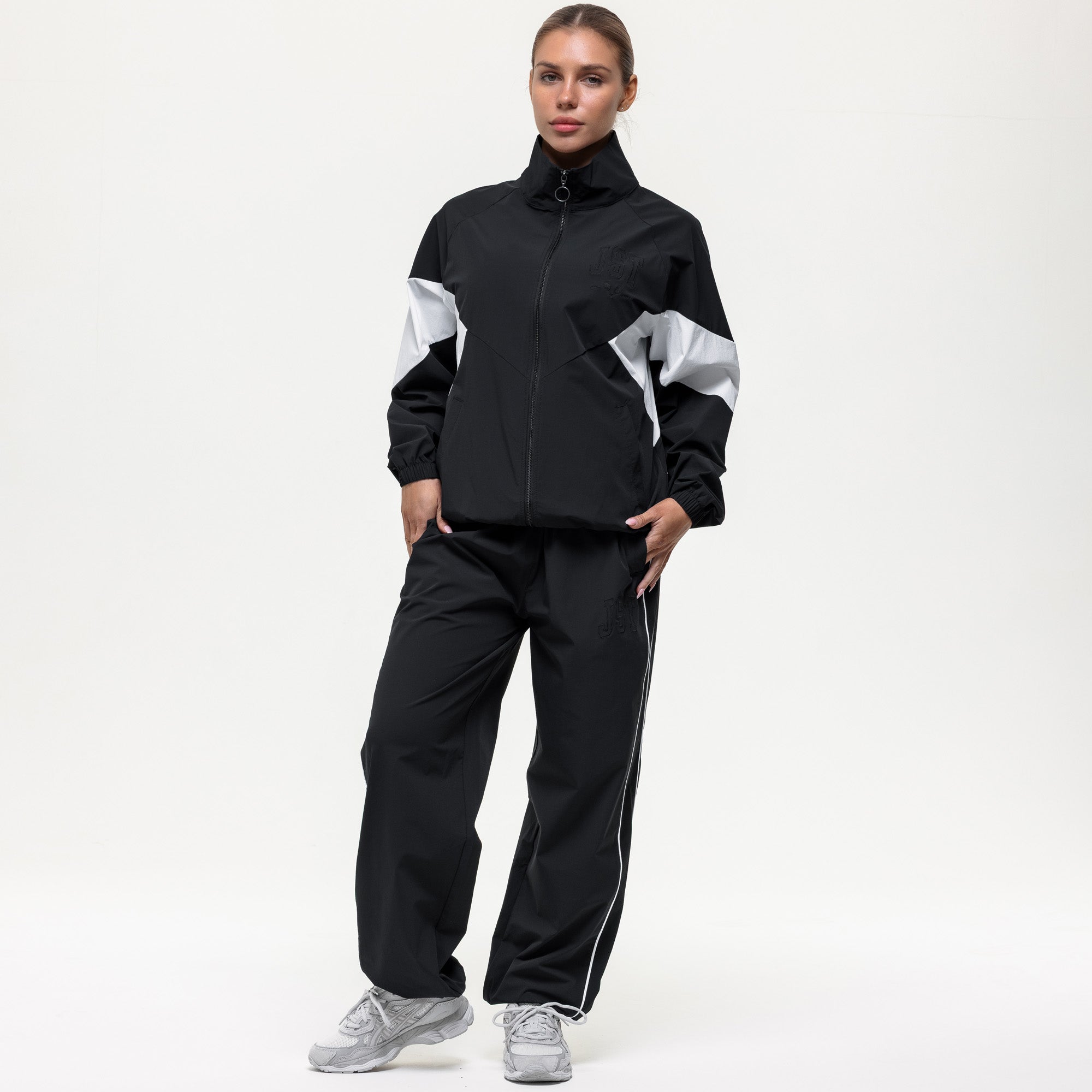 Courtside Track Jacket - Black/White