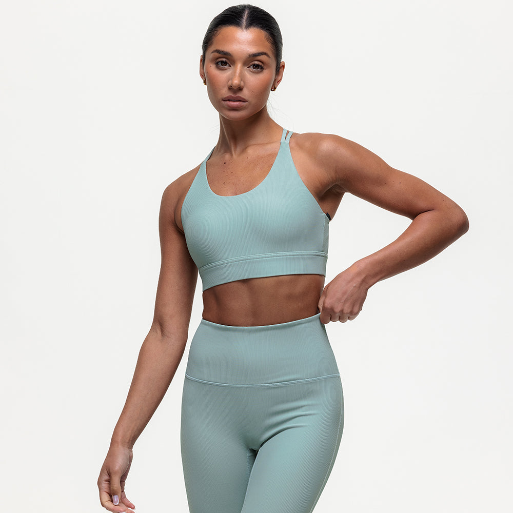 Namaste Ribbed Medium Support Bra - Seamoss