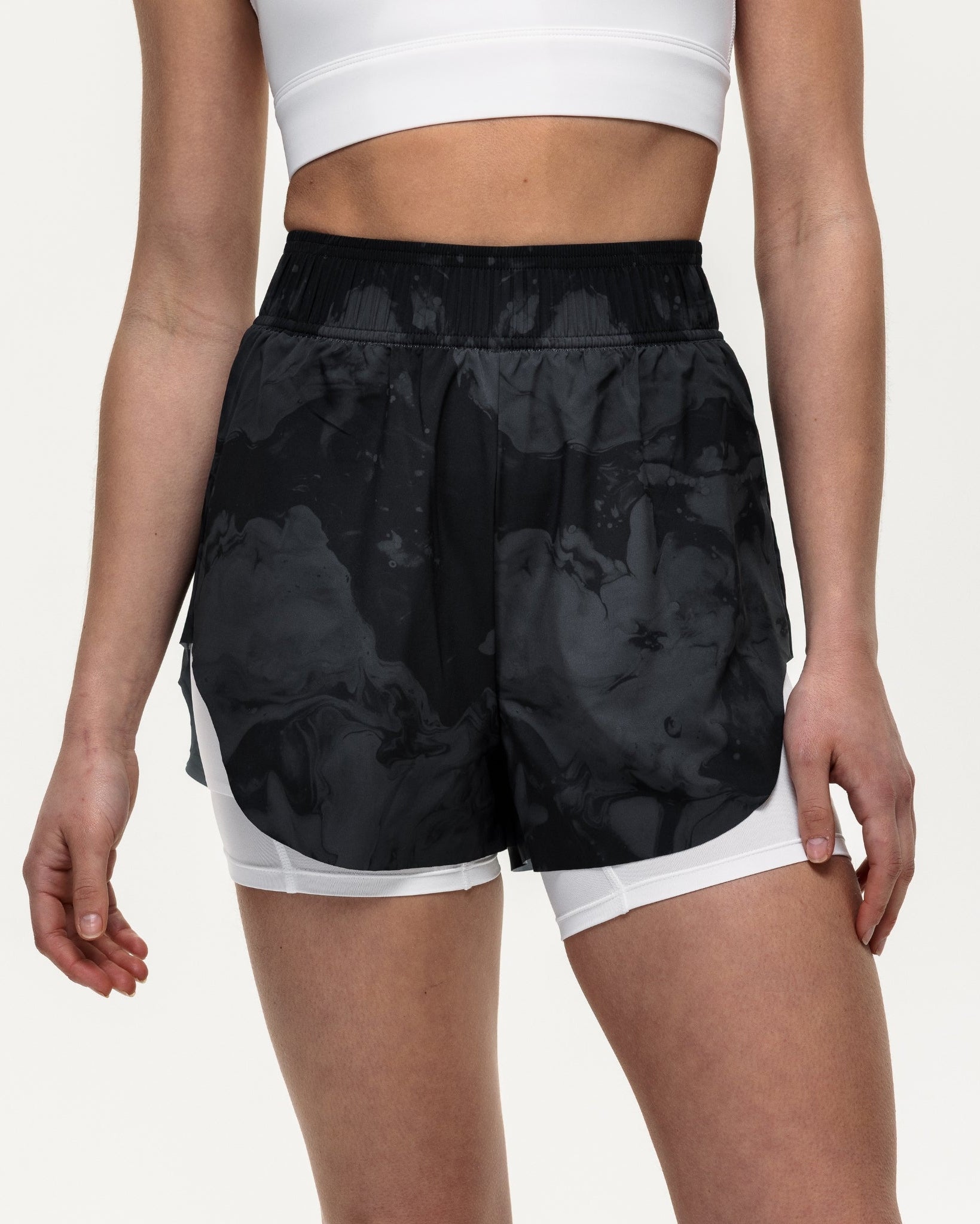 Run The Distance 2-in-1 Shorts - Slate Marble