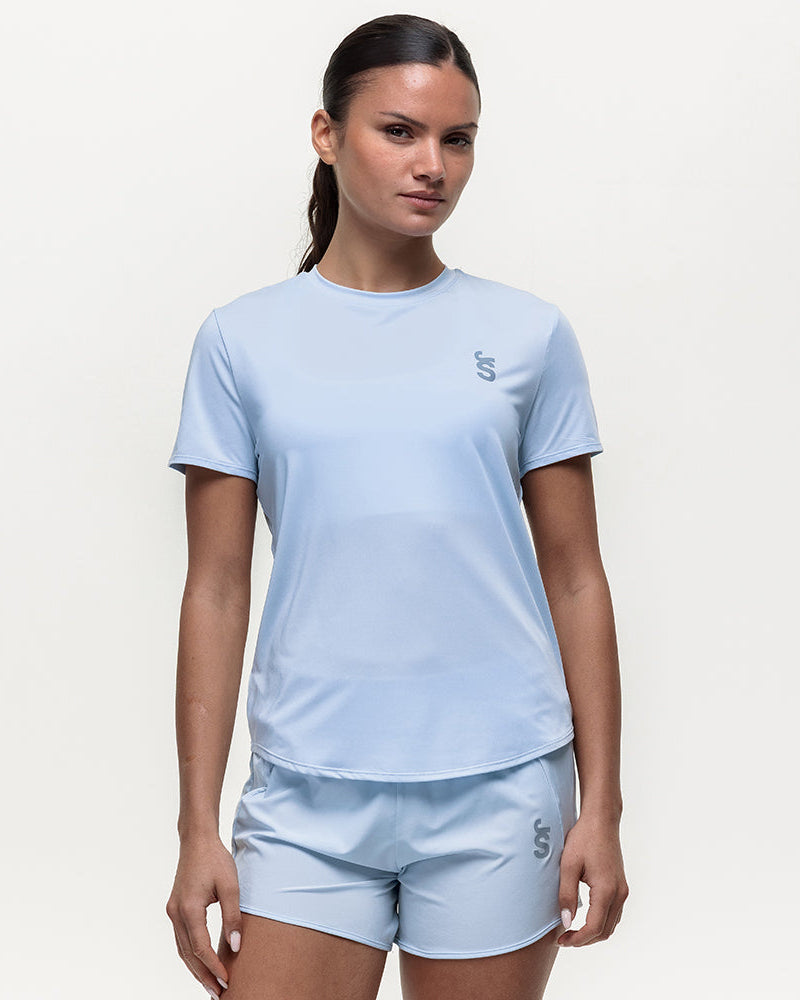 Run Tempo Pocket Tee - Ice Blue