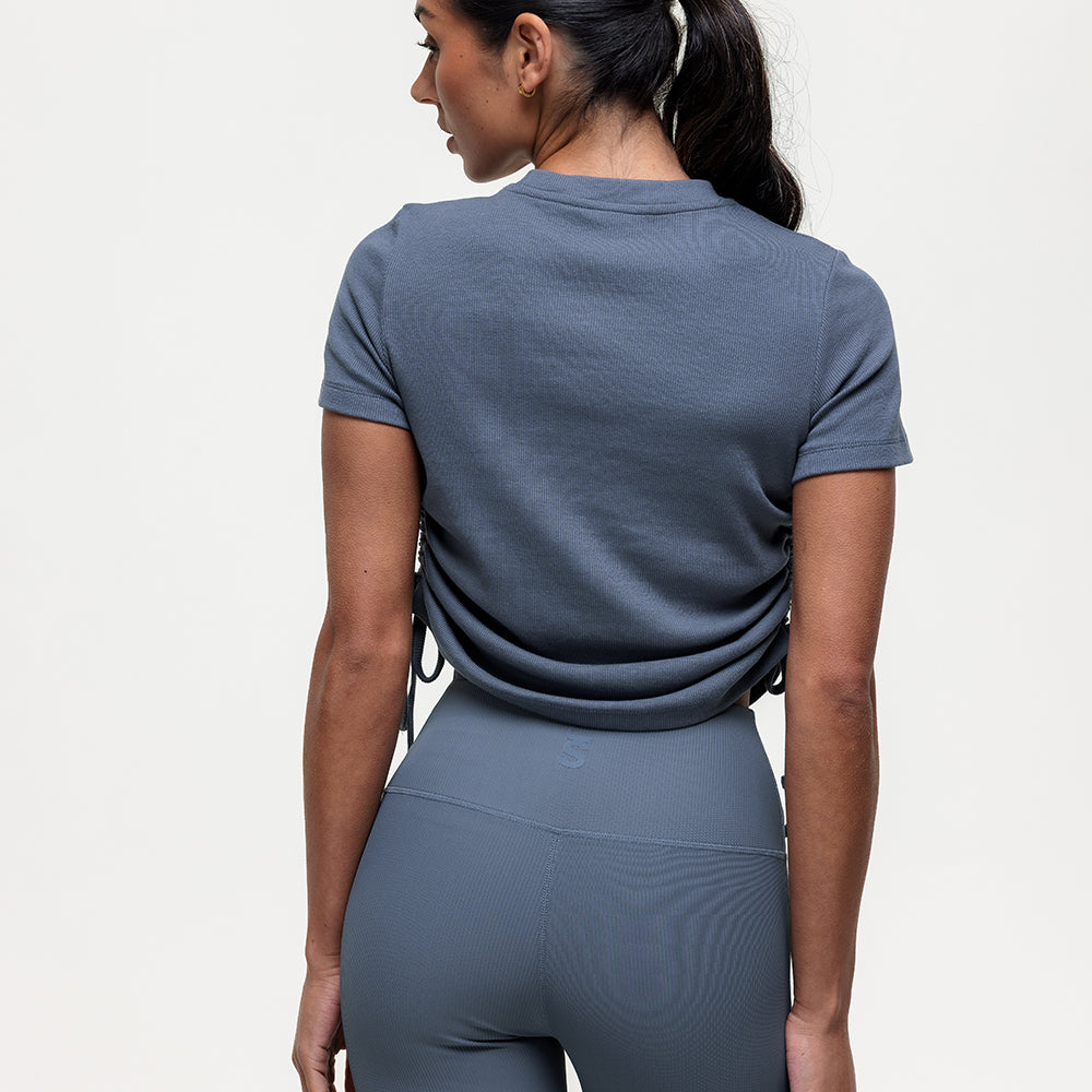 Shanti Ruched Tee - Graphite