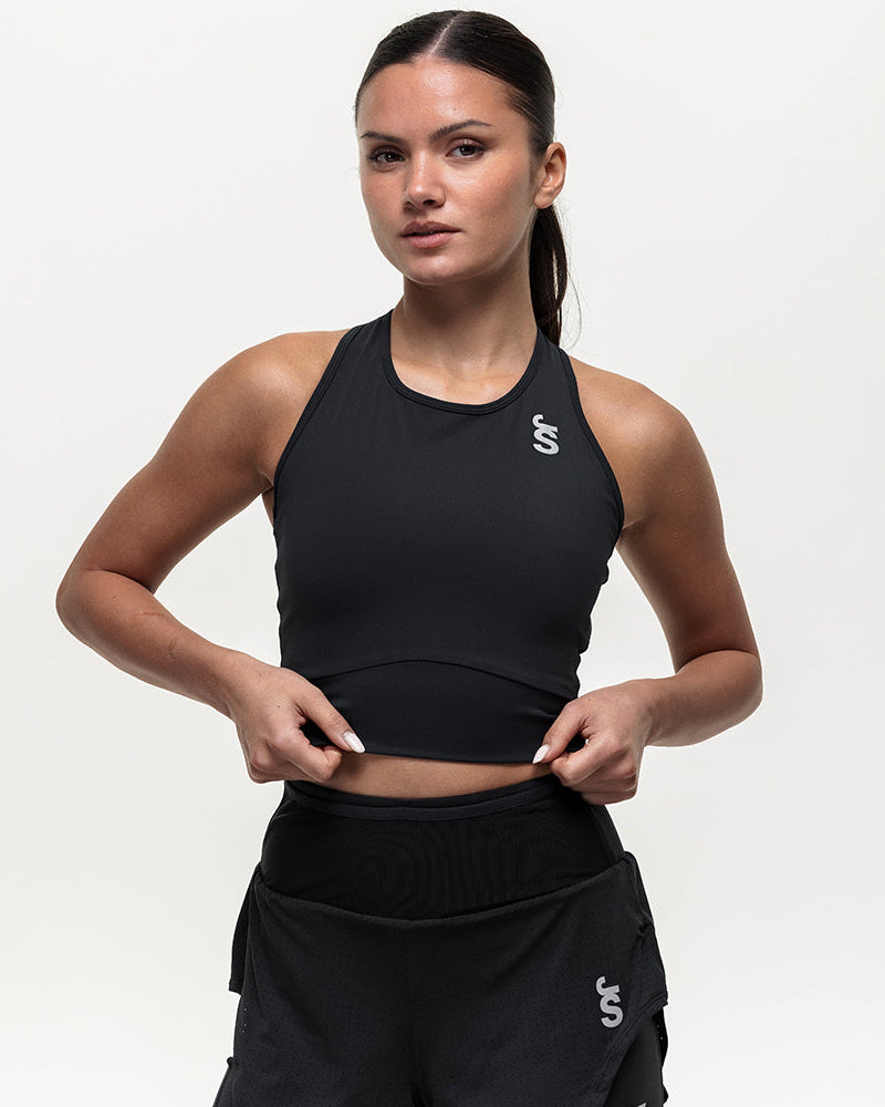 Swift Crop Run Vest - Black Onyx