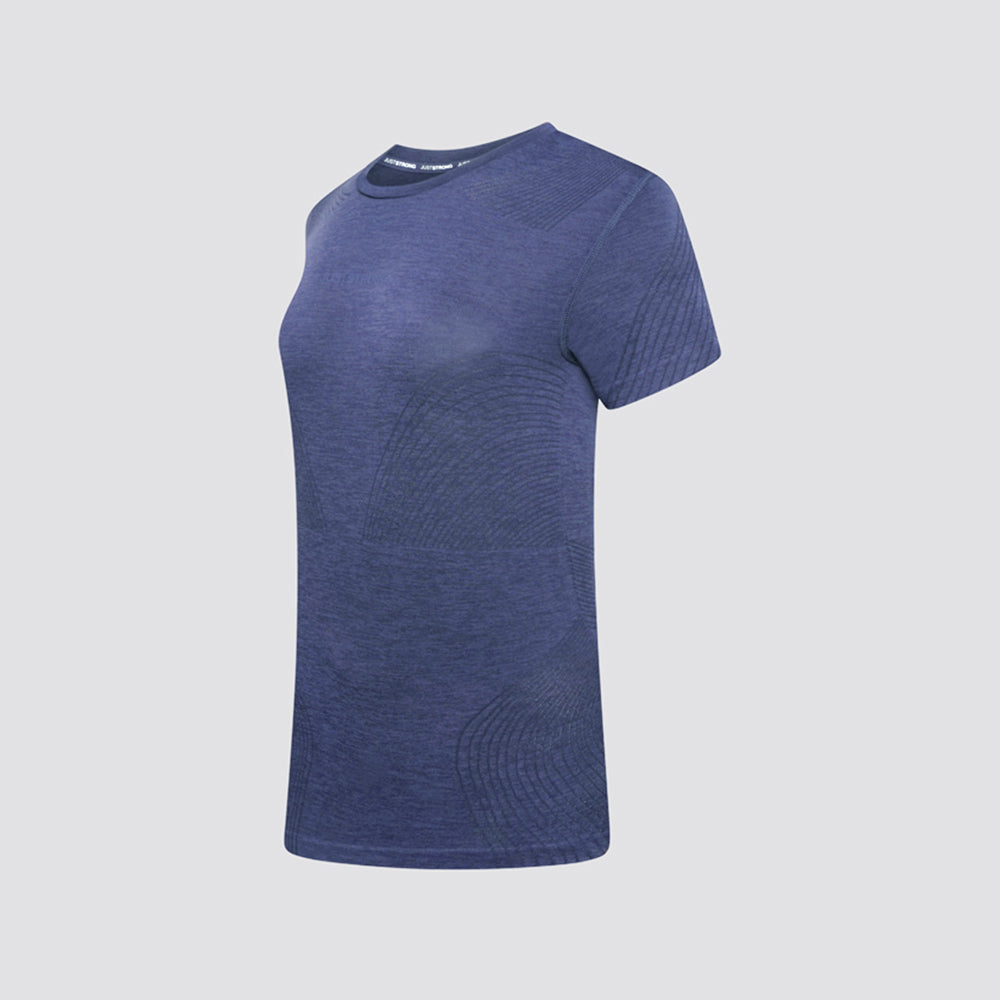 Laser Seamless Workout Tee - True Navy