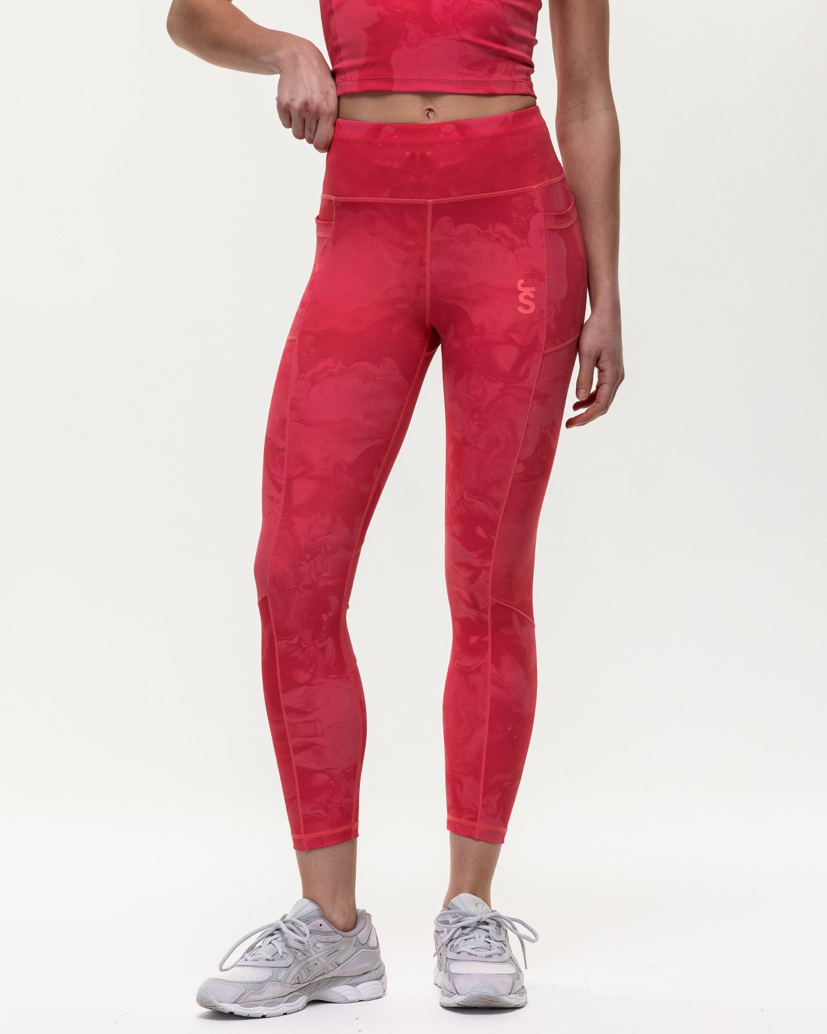 Power 7/8 Training Leggings - Coral Marble