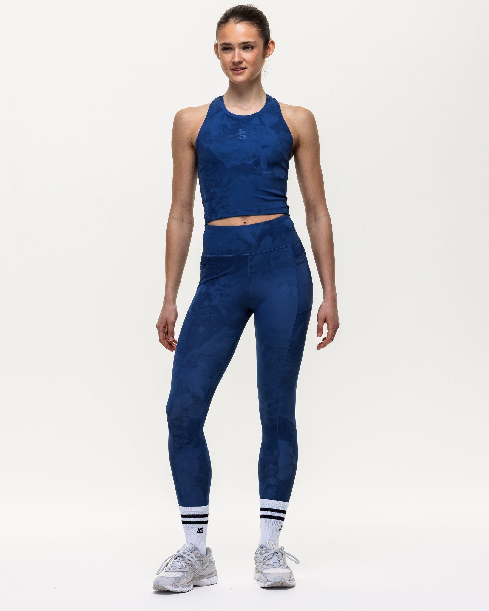 Training Crop Tank - Indigo Marble