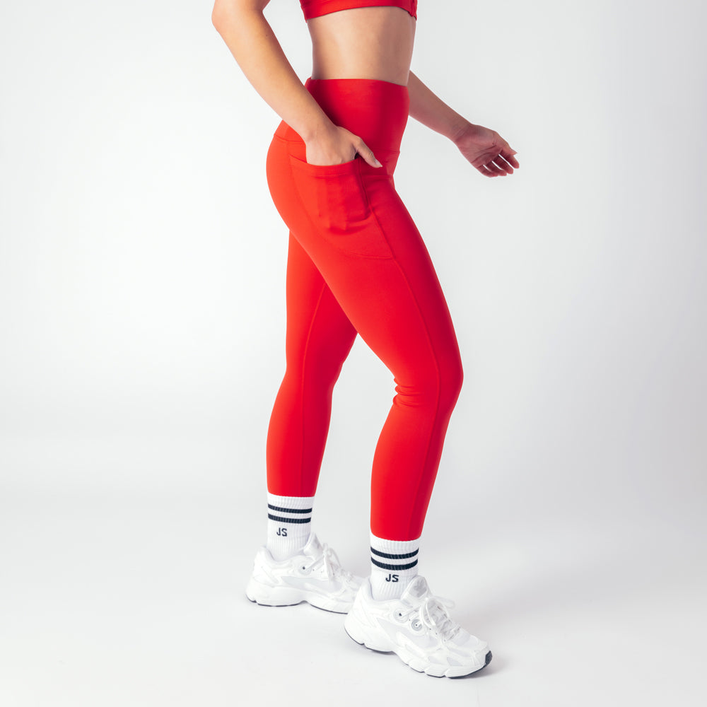 High Rise Genesis Leggings - Ruby Red