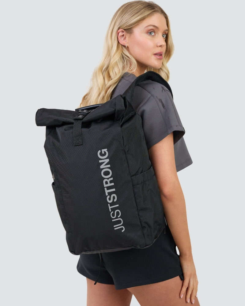 Black Luxe Rolltop Backpack